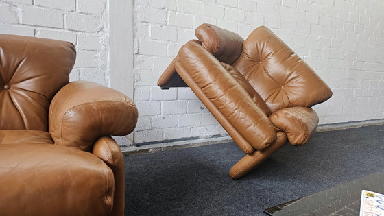 Image 1 of B B ITALIA CORONADO FAUTEUIL EN CUIR VINTAGE LOFT STUDIO 60S 70S 80S