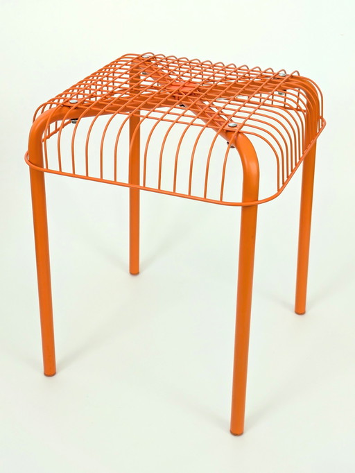 Ikea Västerön Stool | Orange Stainless Steel | 1990S