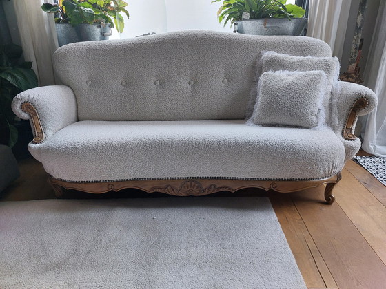 Image 1 of 3seat sofa. Queen Ann style. Refurbished