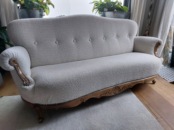 Image 1 of 3seat sofa. Queen Ann style. Refurbished