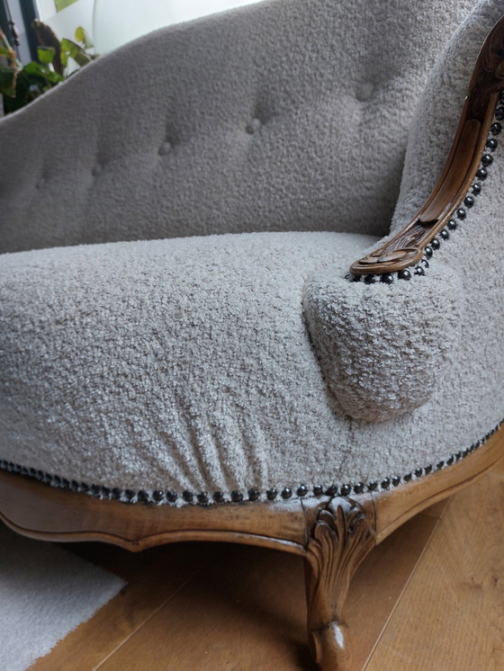 Image 1 of 3seat sofa. Queen Ann style. Refurbished