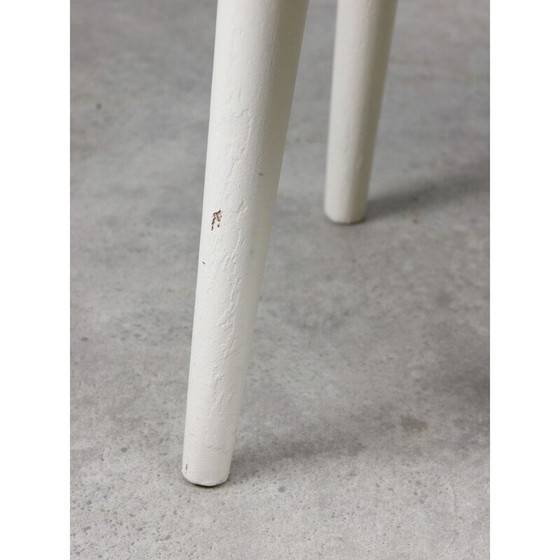 Image 1 of Vintage stool in beige fabric, Italy 1980