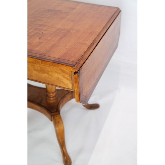 Image 1 of Tavolo Impero vintage con pendenti e intarsi in legno di betulla, Danimarca, anni '40 del XIX secolo