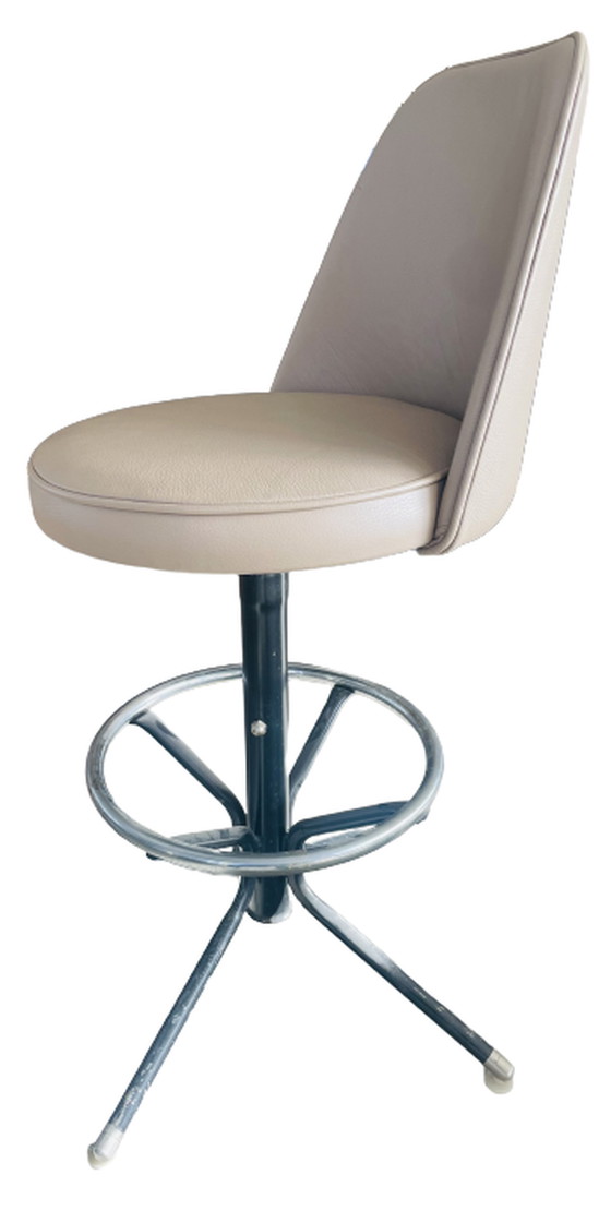 Image 1 of Sgabello da bar in pelle di Admiral Chrome Corp. USA
