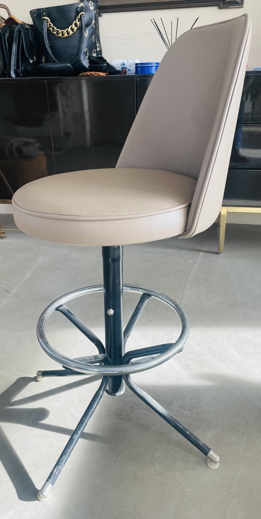 Tabouret de bar en cuir par Admiral Chrome Corp. USA