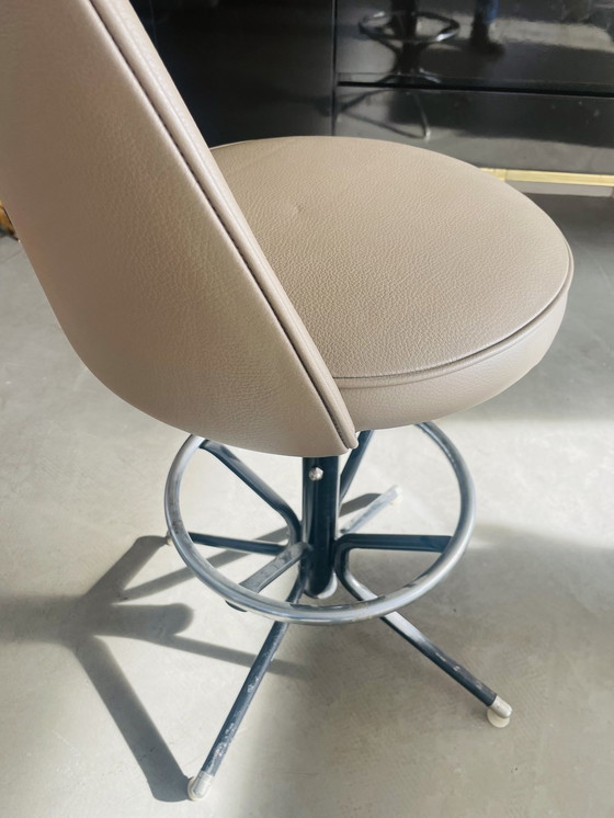 Image 1 of Sgabello da bar in pelle di Admiral Chrome Corp. USA