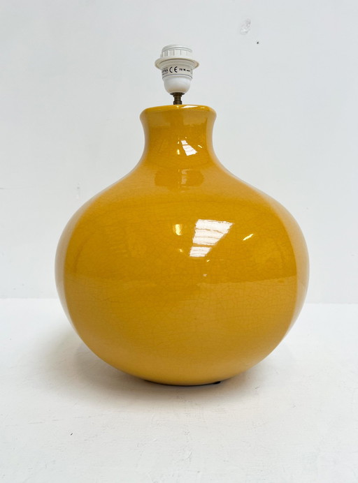 Ochre Yellow Craquelé Lamp By Robert Korstka, 1960'S