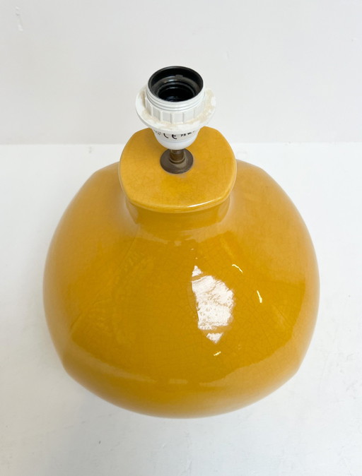 Ochre Yellow Craquelé Lamp By Robert Korstka, 1960'S