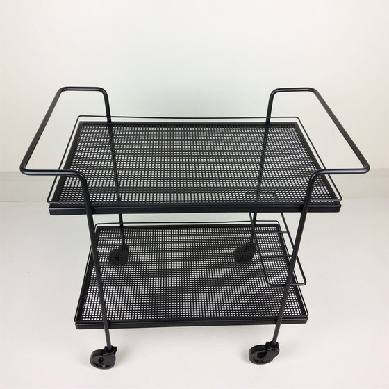 Image 1 of Vintage serving table in metal, iron and rubber by Mathieu Matégot, 1950