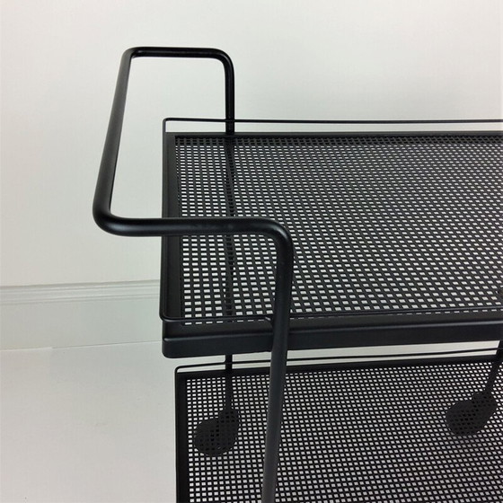 Image 1 of Vintage serving table in metal, iron and rubber by Mathieu Matégot, 1950