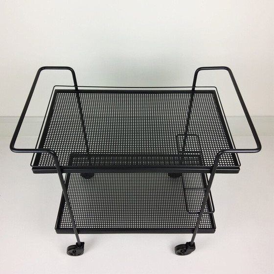 Image 1 of Vintage serving table in metal, iron and rubber by Mathieu Matégot, 1950