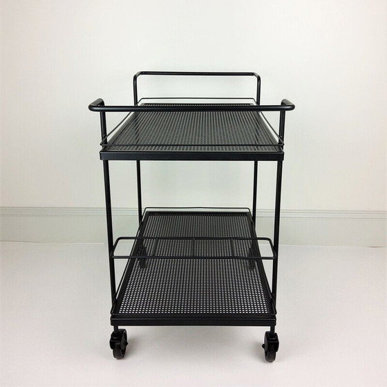 Image 1 of Vintage serving table in metal, iron and rubber by Mathieu Matégot, 1950