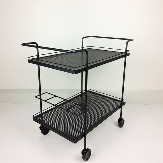Image 1 of Vintage serving table in metal, iron and rubber by Mathieu Matégot, 1950