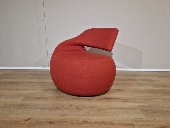 Image 1 of Leolux Gisa Swivel Armchair Red Fabric Jane Worthington New Condition