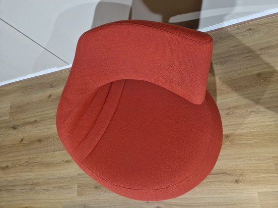 Image 1 of Leolux Gisa Swivel Armchair Red Fabric Jane Worthington New Condition