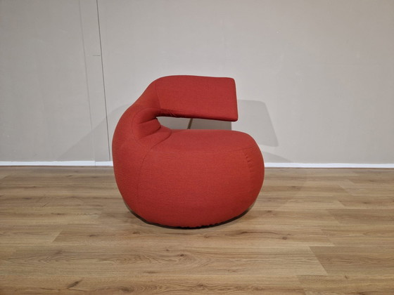 Image 1 of Leolux Gisa Swivel Armchair Red Fabric Jane Worthington New Condition