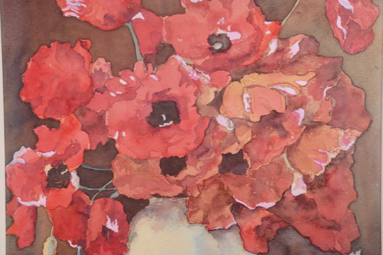 Image 1 of Jopie Huisman - Coquelicots dans un vase blanc