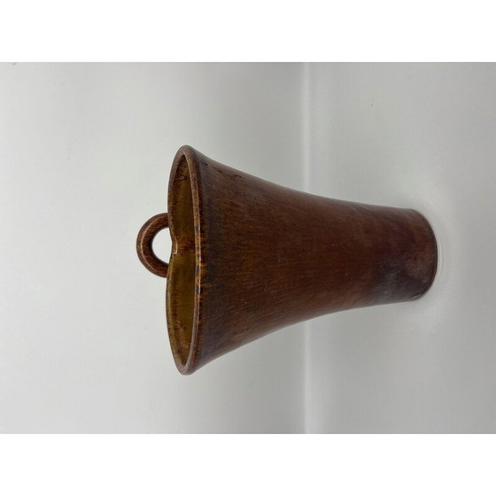 Image 1 of Vintage glazed ceramic ring vase, 1950