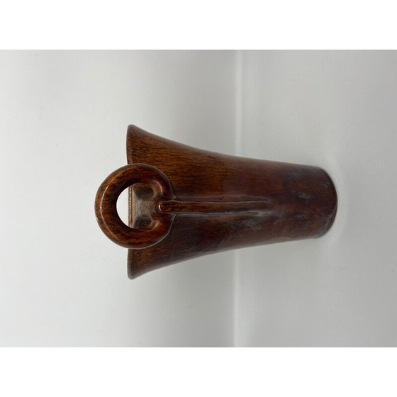 Image 1 of Vintage glazed ceramic ring vase, 1950