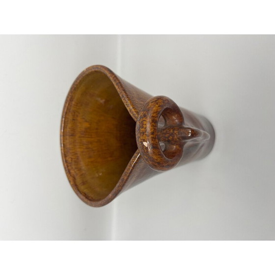 Image 1 of Vintage glazed ceramic ring vase, 1950