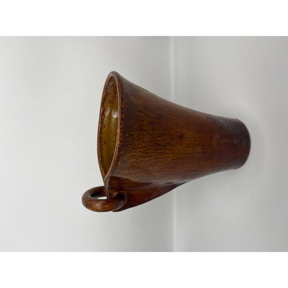 Image 1 of Vintage glazed ceramic ring vase, 1950