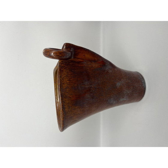 Image 1 of Vintage glazed ceramic ring vase, 1950