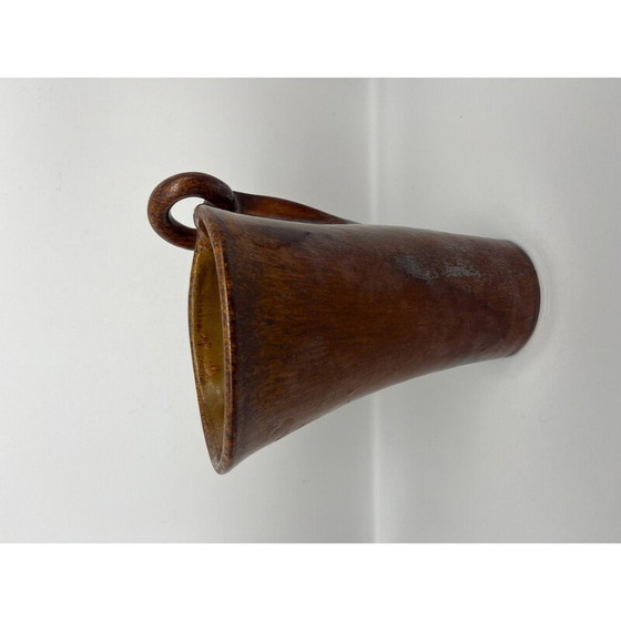 Image 1 of Vintage glazed ceramic ring vase, 1950
