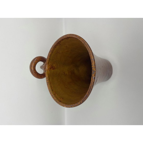 Image 1 of Vintage glazed ceramic ring vase, 1950