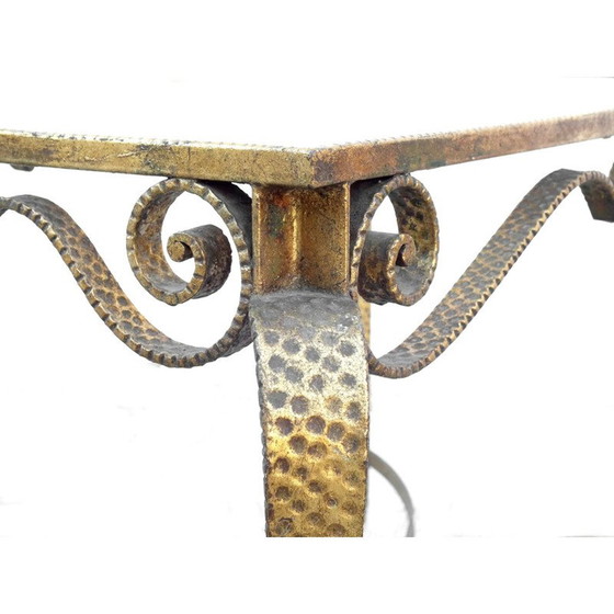 Image 1 of Vintage wrought iron chess coffee table set by Luigi Colli, Italy 1940