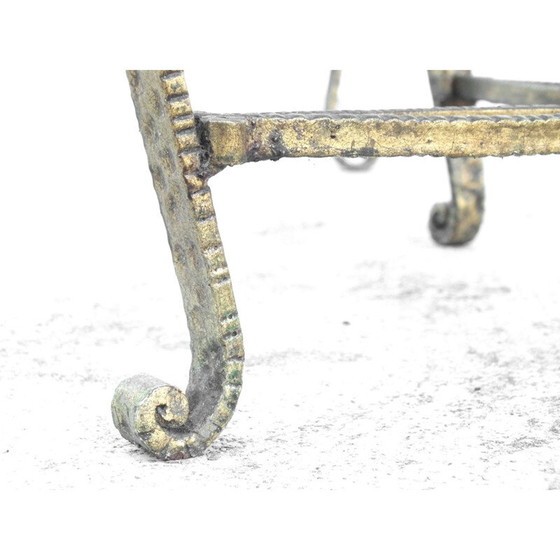 Image 1 of Vintage wrought iron chess coffee table set by Luigi Colli, Italy 1940