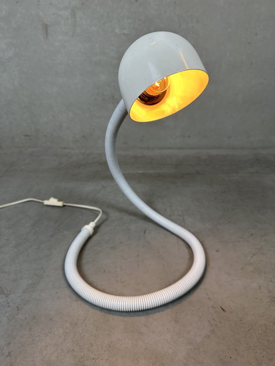 Image 1 of Vintage 'Snake' Lamp - White