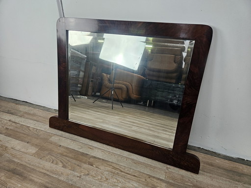 Art Decò Mirror In Walnut Briar