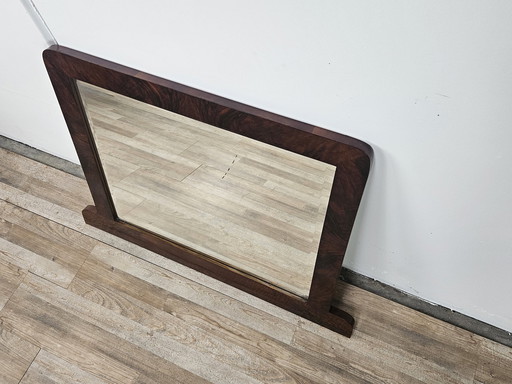 Art Decò Mirror In Walnut Briar