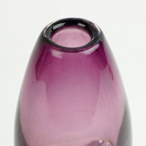 Image 1 of Vaso Sommerso vintage scandinavo in ametista viola di Ernest Gordon per Afors, Svezia, anni '60