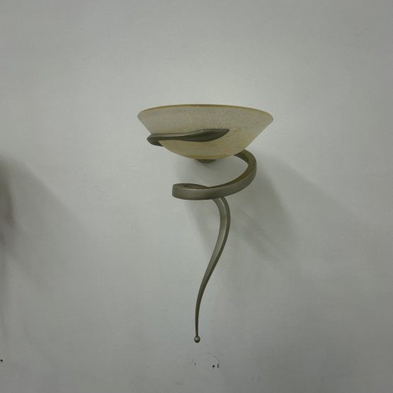 Image 1 of "2x Enzo Ciampalini "Teo" Wall Lamps Aluminum Glass, 1970s"