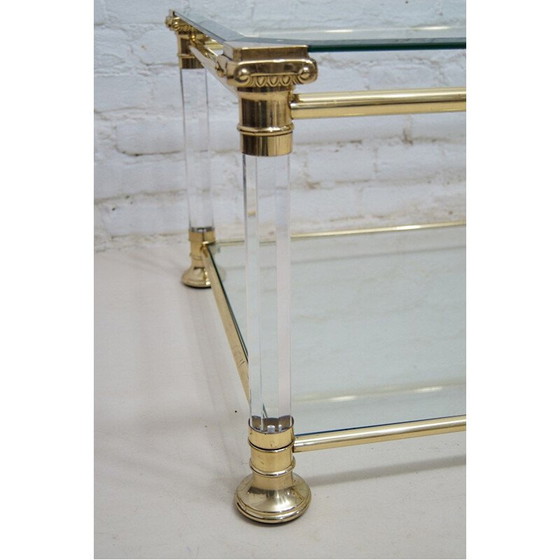 Image 1 of Vintage coffee table in metal, lucite and glass, Italy 1970