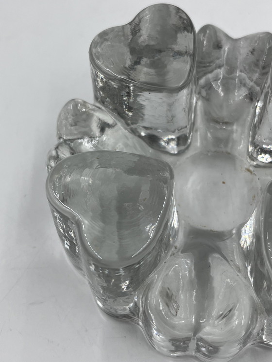 Image 1 of Solid Glass Heart Candle Holder