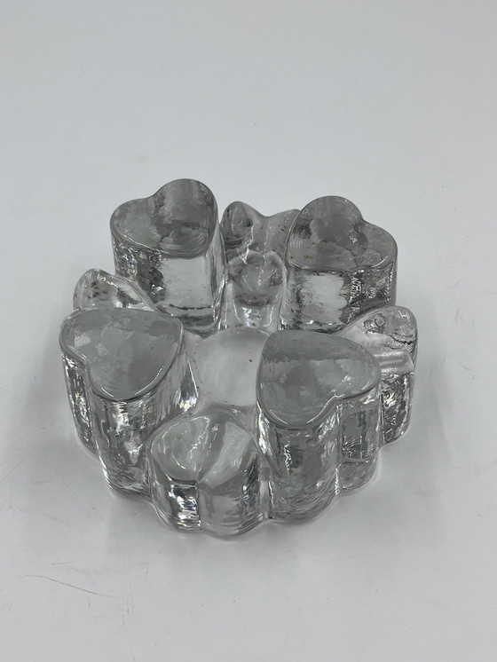 Image 1 of Solid Glass Heart Candle Holder