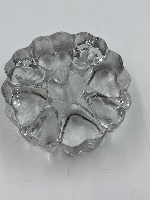 Solid Glass Heart Candle Holder