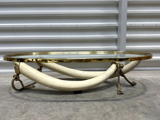 Italo Valenti faux elephant tusks coffee table