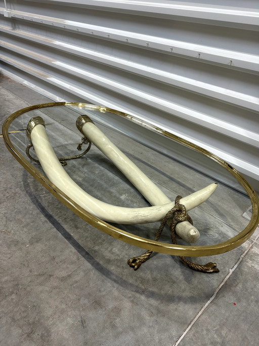 Italo Valenti faux elephant tusks coffee table