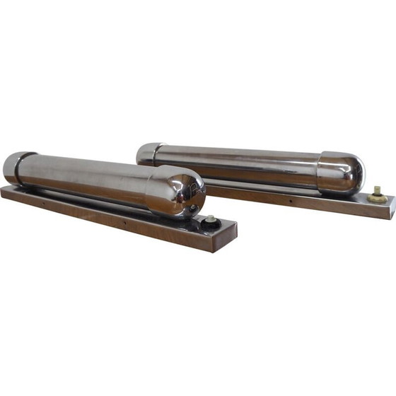 Image 1 of Pair of Bauhaus vintage chrome wall lamps, 1930s