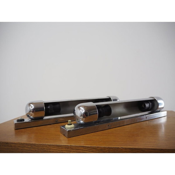 Image 1 of Pair of Bauhaus vintage chrome wall lamps, 1930s