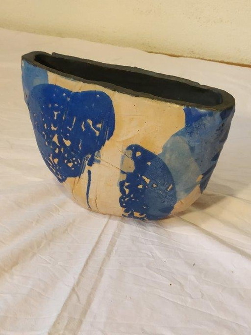 Oval Vase, Pottery Pot, Ceramics, José Botterhuis, 27 X 8 X 19 Cm (2010)