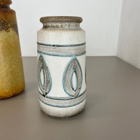 Image 1 of Set di 3 vasi vintage in ceramica di lava grassa "Multi-Color" di Scheurich, Germania, anni '70