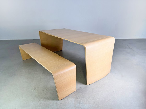 Image 1 of Set of 2 Brunner Jehs table + bench Leaf oak design table