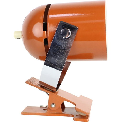 Vintage metal and chrome wall lamp with clamp by Stanislav Indra, Czechoslovakia 1970s