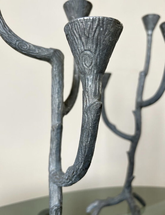 Image 1 of Lampadari in alluminio con design vegetale anni &#39;70