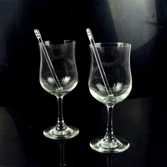 Image 1 of Pair of vintage crystal grog glasses by Wmf, Germany 1990s