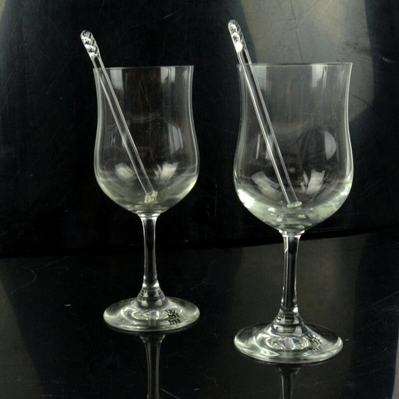 Image 1 of Pair of vintage crystal grog glasses by Wmf, Germany 1990s